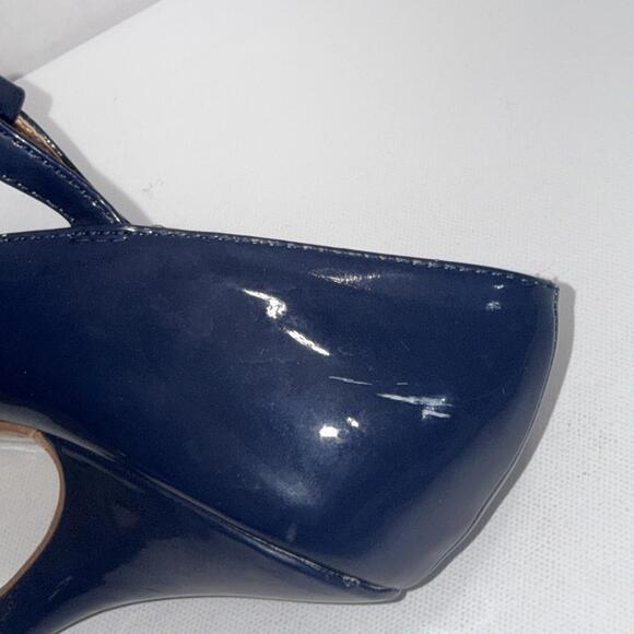 Journee Collection Old Money Business Casual Formal T Strap Stiletto Blue Pumps - Picture 11 of 15